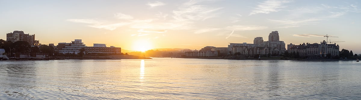 Victoria skyline at sunset